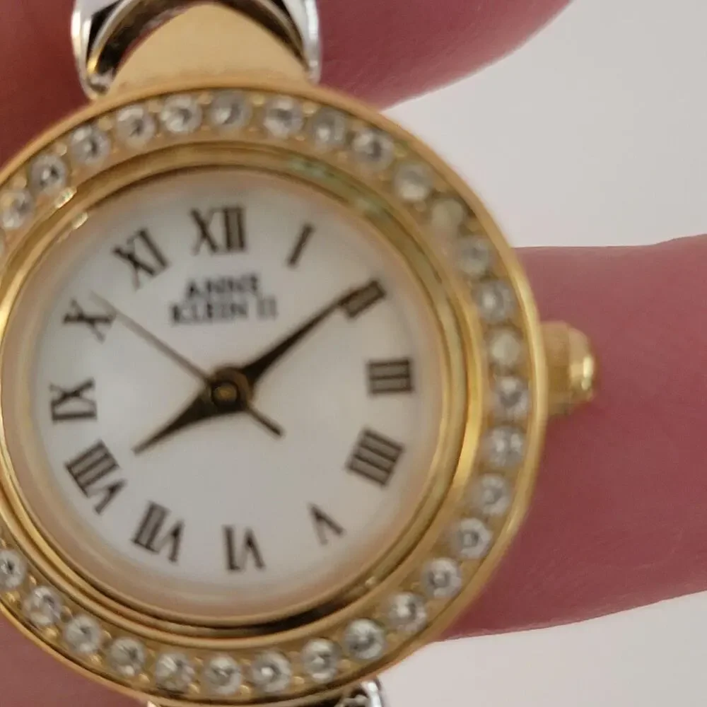 Anne Klein Womens Watch Anne Klein II White Dial Gold Case Multicolor Bracelet